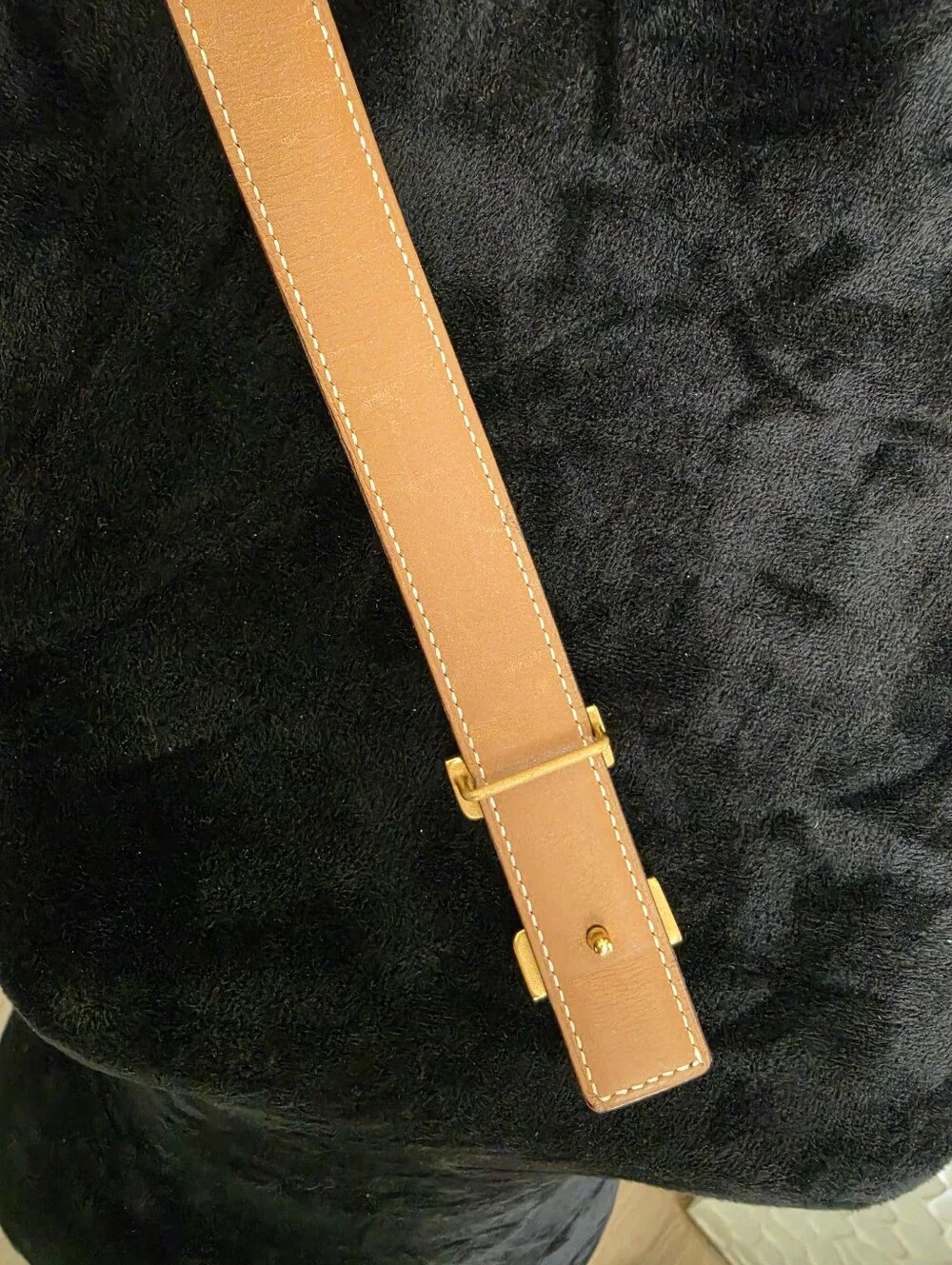 Authentic Hermes Black Leather Belt with Gold H Buckleic